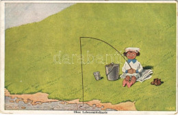 T2/T3 1917 Ohne Lebensmittelkarte / Children Art Postcard, Fishing. Wohlgemuth & Lissner "Sommerurlaub An Der See" No. 9 - Sin Clasificación