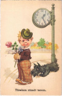 T2/T3 1944 Türelem Rózsát Terem / Children Art Postcard, Boy With Rose And Dog. Amag 0499. (EK) - Unclassified