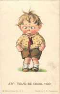 ** T2 'Aw! You'd Be Cross Too!', Child, Humour, Edward Gross Co. Twelvetrees No. 15. Litho - Non Classés