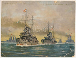 T4 1908 K.u.K. Kriegsmarine Flottenmanöver: SMS Sankt Georg, SMS Erzherzog Karl, SMS Habsburg, SMS Monarch, SMS Wien - ( - Sin Clasificación