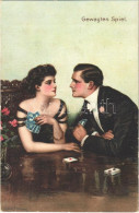 ** T2/T3 Gewagtes Spiel / Lady Art Postcard, Romantic Couple, Playing Cards S: Clarence F. Underwood - Sin Clasificación