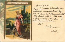 T2/T3 1899 Sehnsucht / Lady Art Postcard. Ottmar Zieher Art Nouveau, Floral, Litho (EK) - Ohne Zuordnung