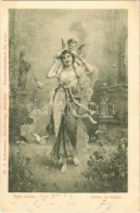 * T2/T3 1901 Schelm Im Nacken / Lady Art Postcard. Fr. A. Ackermann Kunstverlag Künstlerpostkarte No. 1121. S: Hans Zatz - Ohne Zuordnung