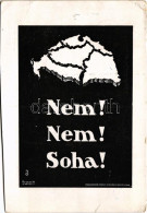 T4 1938 Nem! Nem! Soha! Kiadja A Magyar Nemzeti Szövetség / Hungarian Irredenta Propaganda, Trianon S: Besskó K. (vágott - Sin Clasificación