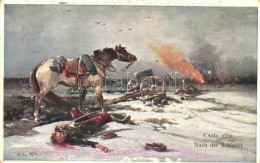 T2 After The Battle, Injured Soldier, Horse, B.K.W.I. 259-70. Artist Signed - Ohne Zuordnung