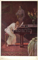 T2/T3 WWI Military Romantic Card, Soldier's Farewell, Lady With Piano S: C. Benesch (EK) - Sin Clasificación