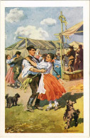 ** T1/T2 Csárdás. Magyar Folklór Művészlap. Fővárosi Nyomda Rt. / Hungarian Folklore Art Postcard, Traditional Dance S:  - Sin Clasificación