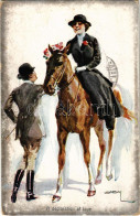 T2/T3 1917 Virágcsokorral Megajándékozott Lovagló Hölgy / "A Declaration Of Love" Lady Art Postcard With Horse. WSSB 469 - Sin Clasificación