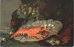 T2/T3 1918 Ein Prachtstück / Still Life Art Postcard With Lobster S: Fischer Elpons + "Sturmbaon D. K.k. 56. Schützendiv - Sin Clasificación