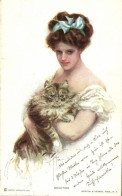 T2 Beauties / Lady With Cat, Reinthal & Newman Series. 401. S: Harrison Fisher - Unclassified