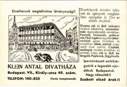 ** T2 Klein Antal Divatháza Reklámja. Budapest VII. Király Utca 49. / Hungarian Fashion Store Advertisement (non PC) - Non Classés