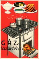 ** T2/T3 Gáz A Háztartásban. Seidner Litográfia / Hungarian Gas Advertisement Card (EK) - Unclassified