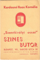 * T2/T3 Kardosné Haas Kornélia "Szentkirályi Uccai" Színes Bútor áruházának Reklámlapja. Budapest VIII. Baross Utca 30.  - Non Classés