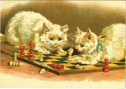 ** T2 Sakkozó Macskák / Cats Playing Chess - Non Classés