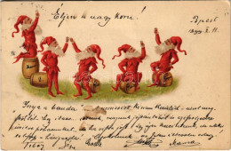 T2 1899 (Vorläufer) Mulatozó Törpék / Dwarves Having Fun. Litho - Unclassified