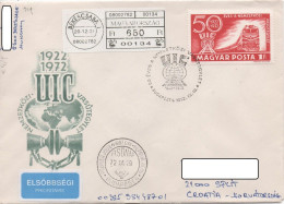 Hungary 1972, FDC, Michel 2803, UIC International Union Of Railways, Sent In 2020 - Cartas & Documentos