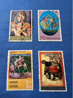 India 1973 Michel 561-64 Gemälde - Usados