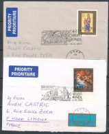 Autriche 1997, 1999, 2001 Oblitérations Kristkindl Sur Enveloppes Ayant Circulé - Storia Postale