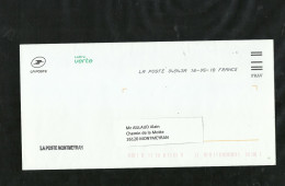 France 2 Lettres Vertes En Franchise (type 1 & 2 ) La Poste Montmeyran Le 17/8/2017 Et Le 11/07/2018  B/TB Soldé ! ! ! - Storia Postale