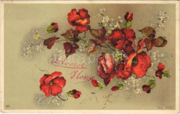 T2/T3 1901 Floral Greeting Art Postcard, Litho (EK) - Unclassified