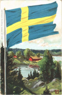 T2/T3 1910 Swedish Flag, Art Postcard, Axel Eliassons Konstförlag No. 10153. (EK) - Unclassified