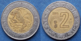 MEXICO - 2 Pesos 2011 Mo KM# 604 Estados Unidos Mexicanos Monetary Reform (1993) - Edelweiss Coins - México