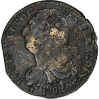 France, Louis XVI, 2 Sols François, 1792 / AN 4, Lille, Bronze, TB+, Gadoury:25 - Altri & Non Classificati