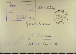 DDR-Dienst-Brief Mit ZKD-Kastenst "Rat Der Stadt 15 POTSDAM" Vom 26.7.65 An HO Gaststätten Potsdam -ZKD-Nr. 1124 - Covers & Documents