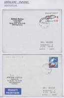 Greenland Station Qeqertarsuaq 4 Covers (GB166) - Estaciones Científicas Y Estaciones Del Ártico A La Deriva