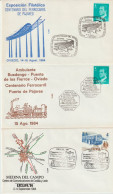 Delcampe - ETRFER 01 . Espagne . 6 Enveloppes .Oblitérations Chemin De Fer .1984 . Murcia .Tarragona .Reus .Oviedo .Medina .Pajares - FDC