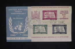 NATIONS UNIES - Enveloppe FDC En 1955 - L 150123 - Storia Postale