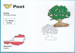 Austria - FDC The 20th Anniversary Of The Austrian Federal Forests -Oak Tree "Wooden Stamp" - Cartas & Documentos