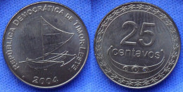 EAST TIMOR - 25 Centavos 2004 "Sailboat" KM# 4 Democratic Republic Of Timor-Leste (2003) - Edelweiss Coins - Timor