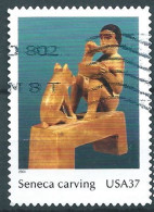 VERINIGTE STAATEN ETAS UNIS USA 2004 INDIAN  ART:  SENECA CARVING 37C USED ON PAPER SC 3873I YT 3582 MI 3861 SG MS4378I - Used Stamps