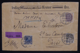 DANEMARK - Enveloppe En Chargé De Skodsborg  Pour Paris En 1906 - L 150128 - Lettres & Documents