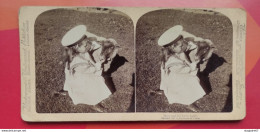 JEUNE ENFANT AVEC AGNEAU 1897 - Stereoscopes - Side-by-side Viewers