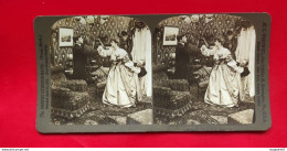 STÉRÉO SCENE COUPLE ET HOMME H.C. WHITE CO USA 1903 - Stereo-Photographie