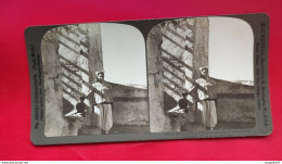 STÉRÉO FILLE JUIVE EN HABITS DE MAISON H.C. WHITE CO USA 1903 - Stereoscopic
