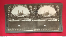 STÉRÉO H.C. WHITE CO USA  THE TROCADERO LOOKING THROUGH THE EIFEL TOWER PARIS EXPOSITION - Stereo-Photographie