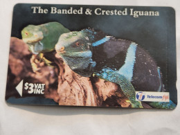 FiGI-(19FJB-FIJ-097)the Banded & Lguana(82)(1996)($3)(19FJB  002665)-(TIRAGE-150.000)-used Card+1card Prepiad Free - Figi