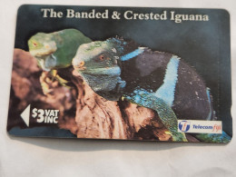FiGI-(19FJB-FIJ-097)the Banded & Lguana(82)(1996)($3)(19FJB  002665)-(TIRAGE-150.000)-used Card+1card Prepiad Free - Fiji