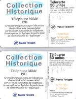 F 760 Téléphone 12 - 50 SC7  N° Rouge Décalé  -  Lot De 2 - Errors And Oddities
