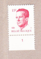 1986 Nr 2203** Plaatnummer 1.Koning Boudewijn,type Velghe. - 1981-1990