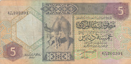 LIBYA 5 DINARS 1991 P-60B  (VF)  USED SERIES  54 - Libya