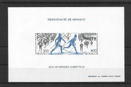 Monaco Bloc Non Dentelé Imperf JO 92 ** - Invierno 1992: Albertville