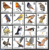 Alderney 2020 Definitives, Birds 16v, Mint NH, Nature - Birds - Birds Of Prey - Owls - Kingfishers - Alderney