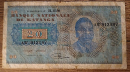 P# 6 - 20 Francs 1960 Katanga (VF-) - Non Classificati