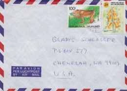 Postal History Cover: Burundi With Monkey, Flower Stamps - Apen