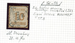 Alsace Lorraine -N° 5ab Bistre Orange Avec Burelage Renversé - Signé Roumet - Réf Als 9 - Used Stamps