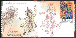 India 2024 Yakshagana, Dance,Music,Culture, Tradition, Ramayana, Mahabharata,Hindu,Jain ,FDC, Cover (**) Inde Indien - Lettres & Documents